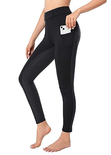 Reitleggings Damen Vollbesatz Mit Handytasche High Waist Reithose