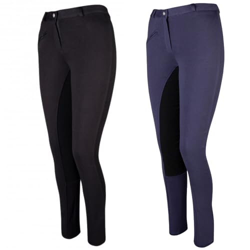 Pfiff 101434 Herren Reithose Vollbesatz Kunstleder Vollbesatzreithose Schwarz