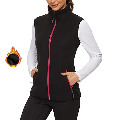 Soneven Damen Fleece Weste Outdoor Kurz Laufweste Fleeceweste