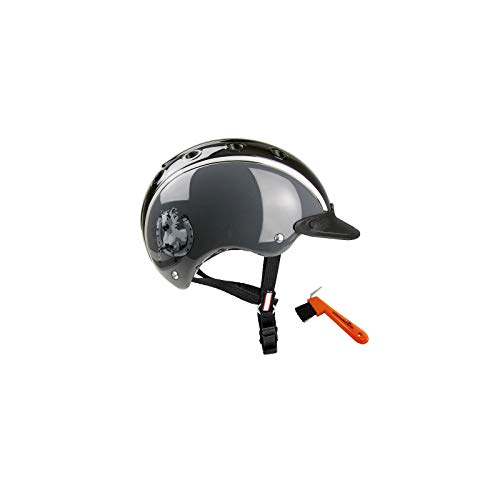 Casco Kinder Reithelm Nori Hufeisen Schwarz Grau S