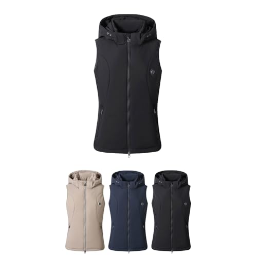 Covalliero Damen Reitweste Weste Mit Abnehmbarer Kapuze Sportweste