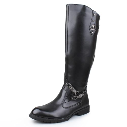 Oppoq Kniehohe Lederstiefel F R Herren Reitstiefel B