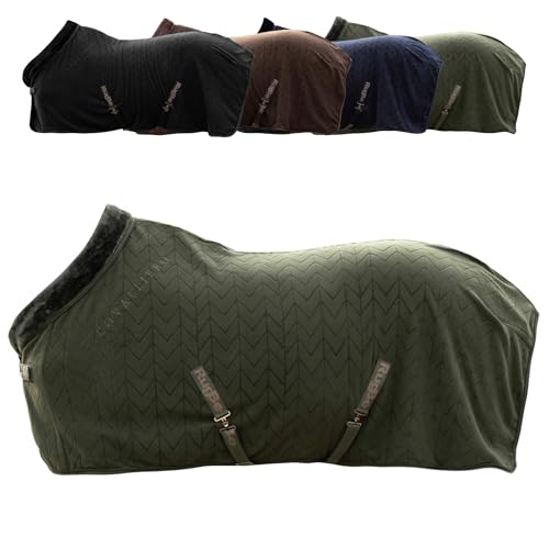 Covalliero Fleecedecke Pferde Abschwitzdecke Transportdecke Mit Brustschnalle Schweifriemen