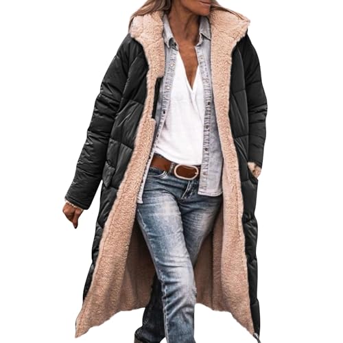 Tofotl Winterjacke Frauen Tailliert Walkjacke Damen Wolle 3in1