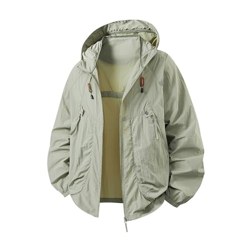 Generisch Outdoor Jacke Herren Regenjacke Wasserdicht Atmungsaktiv Leicht