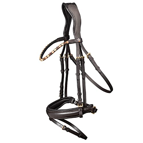 Waldhausen Trensenzaum X Line Goldheart Schwed Komb Braun