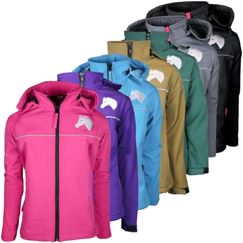 Ms Trachten Kinder Softshell Reitjacke Eve Pink Hellblau