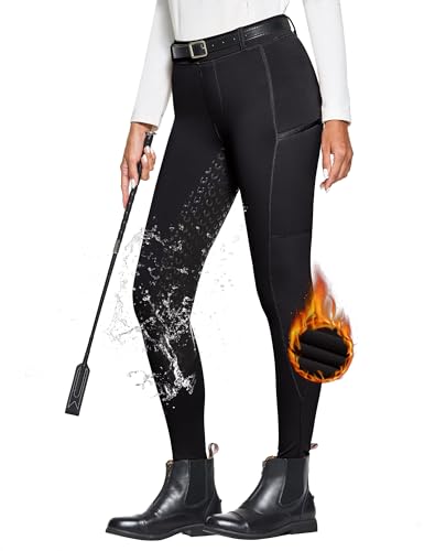 Fitst4 Sports Damen Winterreitleggings Fleece Reithose Silikon Vollbesatz