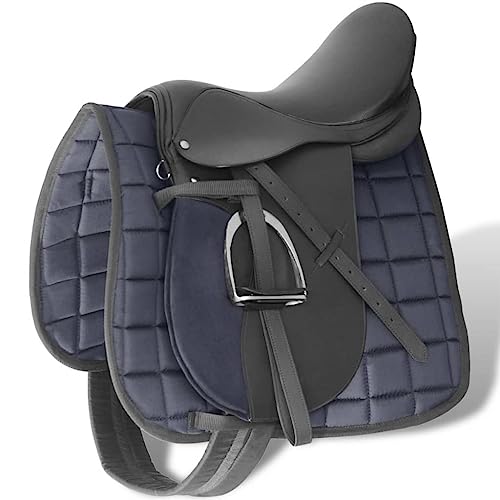 Vidaxl Sattel 17 5 Echtes Leder Schwarz 12cm