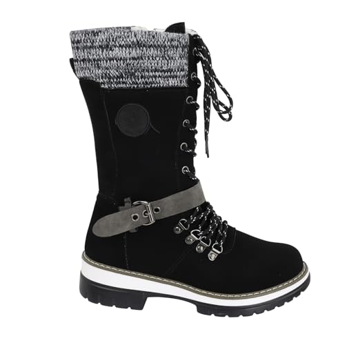 Generisch Winterstiefel Damen Hoch Halbstiefel Warm Lange Winterboots