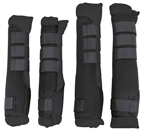 Covalliero 4x Stall Und Tansportgamaschen Pferdegamaschen Schwarz Full