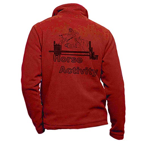 Reitjacke Aus Rotem Fleece Mit Cso Pferd Gr