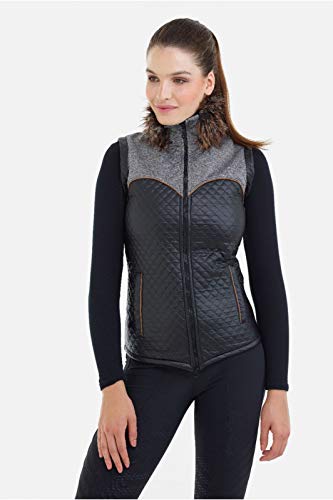 Cavalliera Winter Reitweste Majesty Softshell Fur Schwarz Meliert