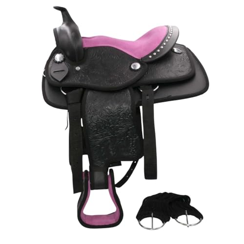 Amka Westernsattel F R Kinder De Rosa Schwarz