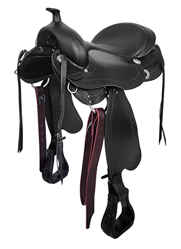A M Reitsport Baumloser Westernsattel Omaha Schwarz Aus