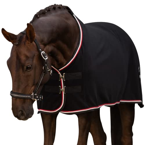 Equilyx Abschwitzdecke Pferd Perfekte Passform Fleecedecke Stalldecke Transportdecke