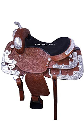 Showmen Craft Westernsattel Komplett Dekorativ Silberfarben Mit Halfter