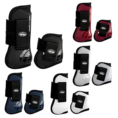 Marengos Gamaschen Streichkappen 4er Set Pro Silbergrau Pony