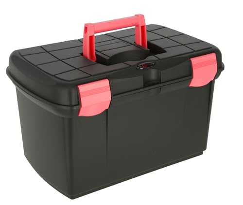 Covalliero Putzbox Arrezzo Pflegebox Schwarz Fuchsia 40x25x24 5cm