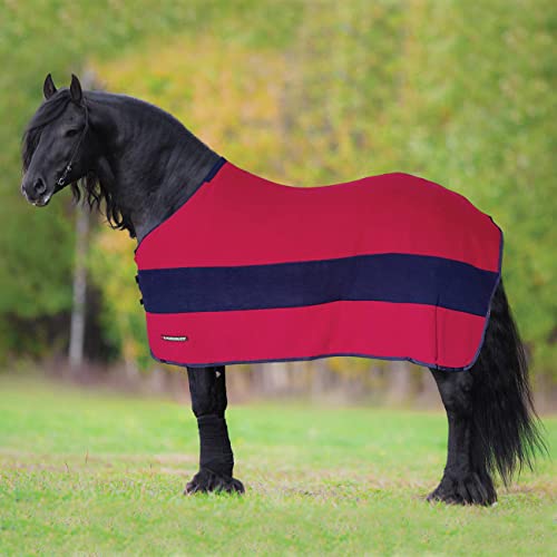 Horsenjoy Abschwitzdecke Jasmine Fleecedecke 135 Cm Weinrot Dunkelblau