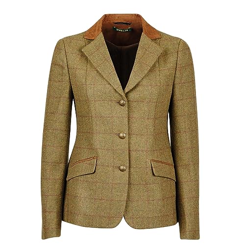 Dublin Frauen Tweed Wildleder Kragen Ma Geschneiderte Reitjacke