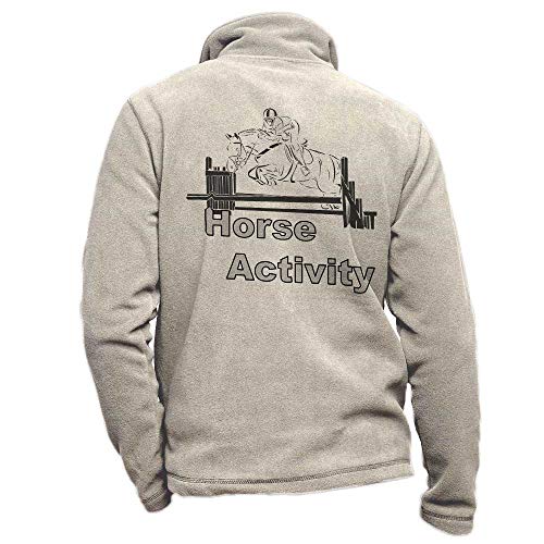 Reitjacke Aus Fleece Beige Personalisiert Mit Einem Pferd