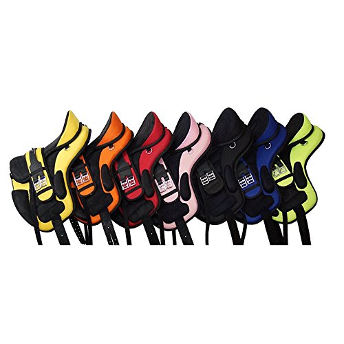 German Riding Sattel Expert Baumlos Orange Schwarz