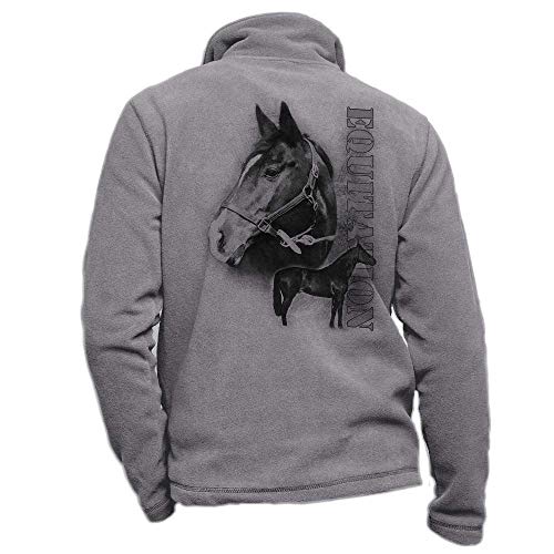 Reitjacke Aus Fleece Grau Personalisierbar Mit Einem Pferd